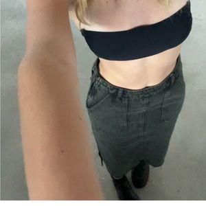 Zara midi denim skirt